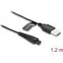 USB uzlādes kabelis 5 V elektriskajiem skuvekļiem DELOCK saderīgs ar Remington HC4250 MB4200 MB6850 XR1330 sēriju