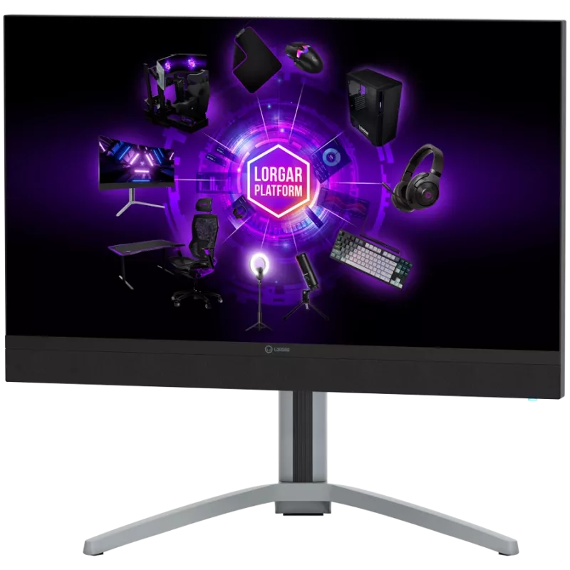 LORGAR 27MP1, UHD MiniLED spēļu monitors Pro, 27 inch (3840*2160) ātrs IPS plakanā ekrāna monitors, melns/piena pelēks