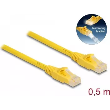 Tīkla Kabelis DeLOCK RJ45 Kabelis Cat.6A U/UTP 0.5m Dzeltens