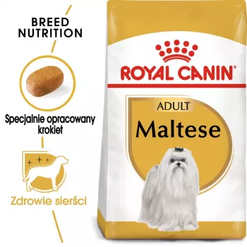 Sausā suņu barība Royal Canin Maltese Adult 1.5 kg — vista, 24% olbaltumvielu, 18% tauku