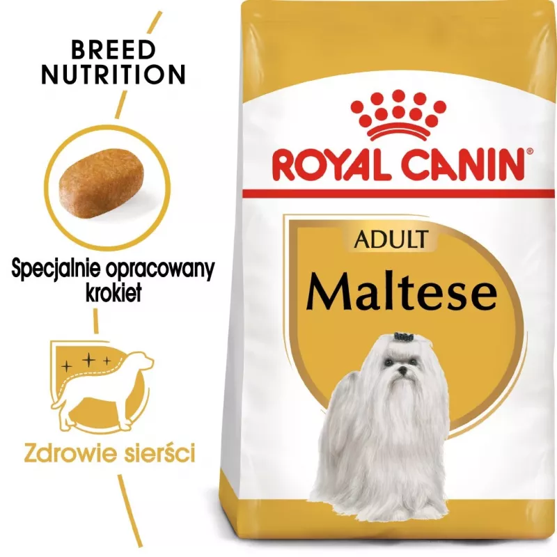 Sausā suņu barība Royal Canin Maltese Adult 1.5 kg — vista, 24% olbaltumvielu, 18% tauku