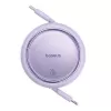 Baseus Free2Pull - 20 W USB-C uz Lightning izvelkams kabelis, 1 m (violets)