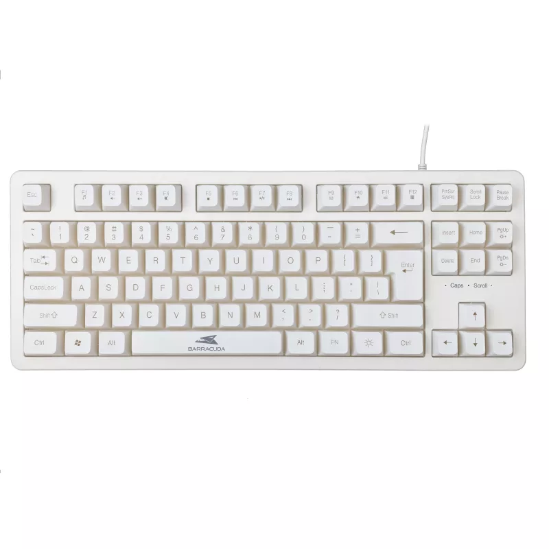 Mehāniskā tastatūra Baracuda Krill balta KRILL-W — kompakts izkārtojums, USB savienojums