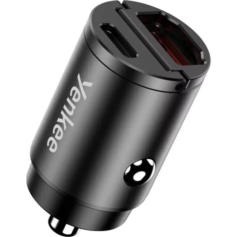 Auto lādētājs YENKEE CAR 02 Power Delivery 30W ar USB-A un USB-C pieslēgvietām