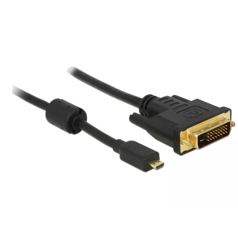 Video kabeļa adapteris DeLOCK 83586 Micro-HDMI–DVI-D 2m Melns