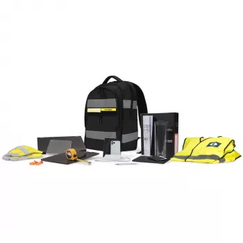 DICOTA Hi-Vis V2 mugursoma, melna, 320 x 220 x 455 mm, PET, TPU