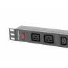Rack-mount Power Distribution Unit LANBERG PDU-02I1908I-0200-C20-BK — 1U, 10×C13, 16A, 2 m kabelis, 19 collas