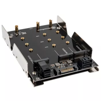 HDD/SSD korpuss SilverStone SST-SDP12 — iekšējais stiprinājuma kronšteina adapteris 3,5 collu/2,5 collu diskdziņiem