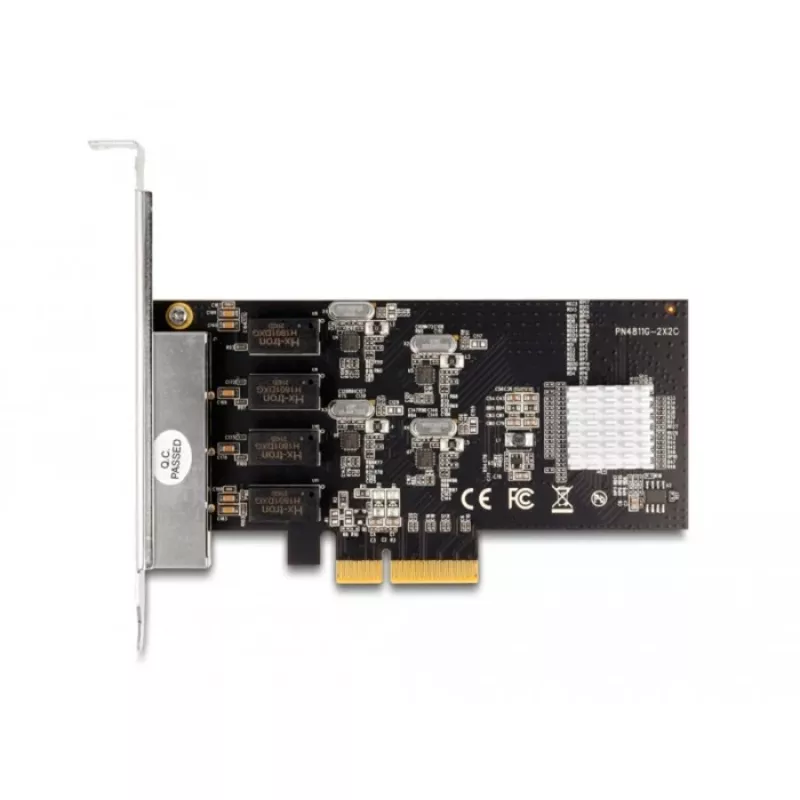 DeLOCK PCI Express x4 karte 4 x RJ45 Gigabit LAN RTL8111 - PCIe - RJ-45 - PCIe 2.0 - Sudrabs - PC - Windows 10 - Windows 11 - Windows 8.1 (88618)