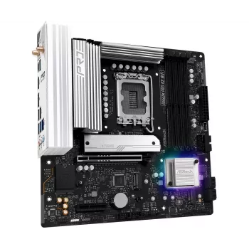 Mātesplate ASRock B860M Pro RS WiFi — Intel B860, LGA 1851, micro ATX, DDR5, 4 DIMM, 3x M.2, 2.5Gb LAN, Wi‑Fi, Bluetooth