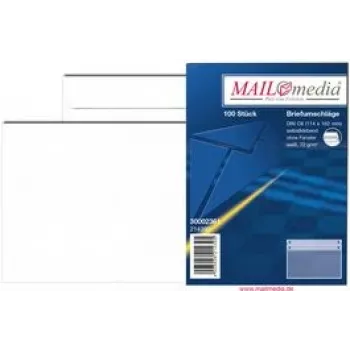 Aploksne C6 MAILmedia pašlīmējoša 72 g/m² iepakojumā pa 100