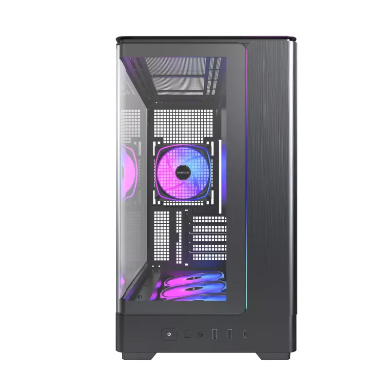 Datora korpuss Montech KING 15 PRO Melns — micro ATX / Mini-ITX midi tornis