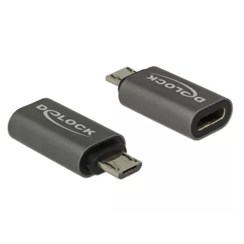 DeLOCK - USB adapteris - USB-C (siev.) uz Micro-USB Type B (vīr.) - USB 3.1 Gen 1 - 2,8 cm - Antracīta (65927)