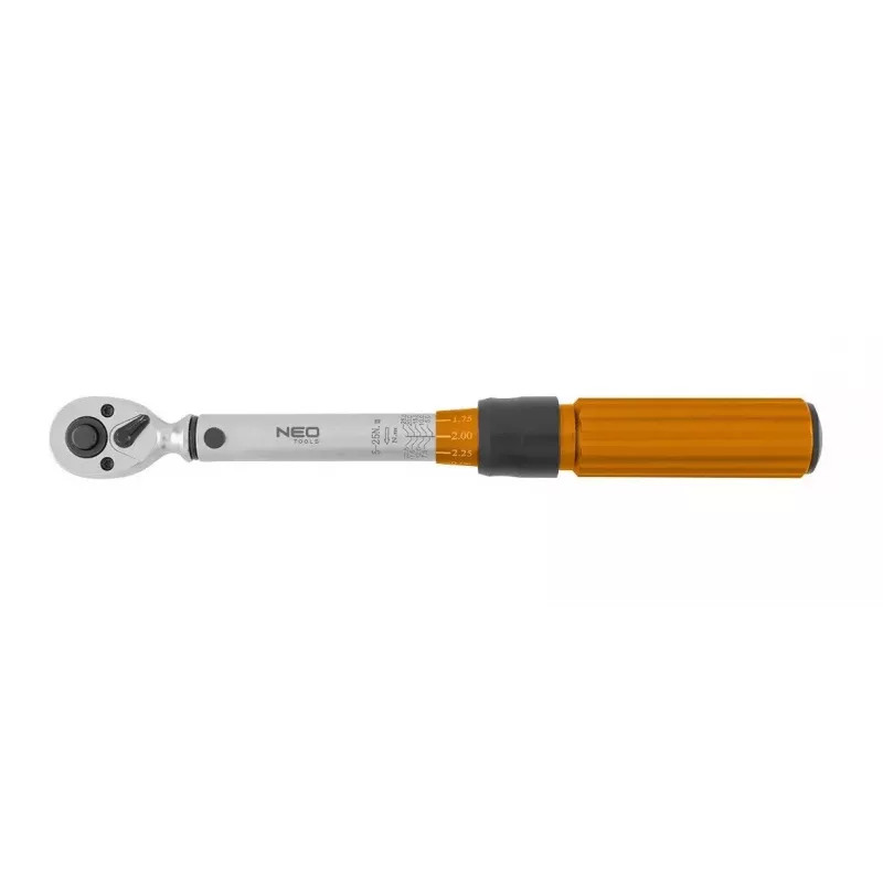 Neo Tools 1/4 divvirzienu griezes momenta atslēga, 5-25NM, 21 gab. komplekts