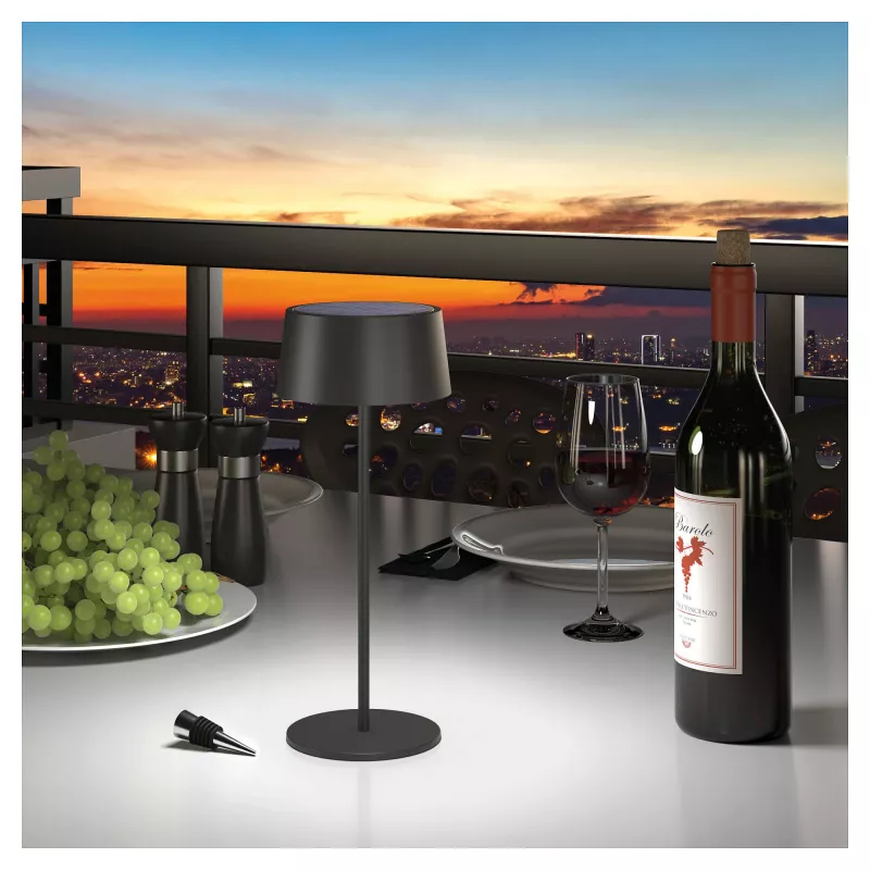 LED galda lampa RealPower TableLight 300 4W melna, saules enerģijas