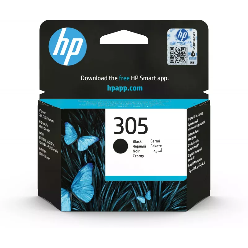 HP 305 Melna oriģinālā tintes kasetne, melna, 1 gab., 120 lapas