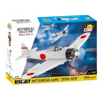 Būvēšanas komplekts Cobi Mitsubishi A6M2 “Zero‑Sen” – 347 gabali, ieteicamais vecums 3+