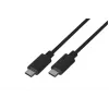 USB 2.0 USB-C uz USB-C kabelis LANBERG CA-CMCM-10CU-0010-BK 1 m, melns, 480 Mbit/s, apzeltīti kontakti