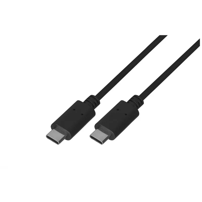 USB 2.0 USB-C uz USB-C kabelis LANBERG CA-CMCM-10CU-0010-BK 1 m, melns, 480 Mbit/s, apzeltīti kontakti