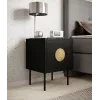 Naktsgaldiņu komplekts 2 gab. cama meble PALAZZO 44,5×40×59 cm melns un ozolkoka raksts — 1 durvis, matēts lamināts, metāla kājas
