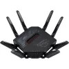 ASUS ROG Rapture GT-BE98 bezvadu maršrutētājs 10 Gigabit Ethernet četru joslu (2.4 GHz / 5 GHz-1 / 5 GHz-2 / 6 GHz) Melns