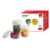Vakuuma pārtikas trauku komplekts Solis 92278 — sešstūra 700 ml, 1,4 l, 2 l, balts/caurspīdīgs, piemērots ledusskapim un saldētavai