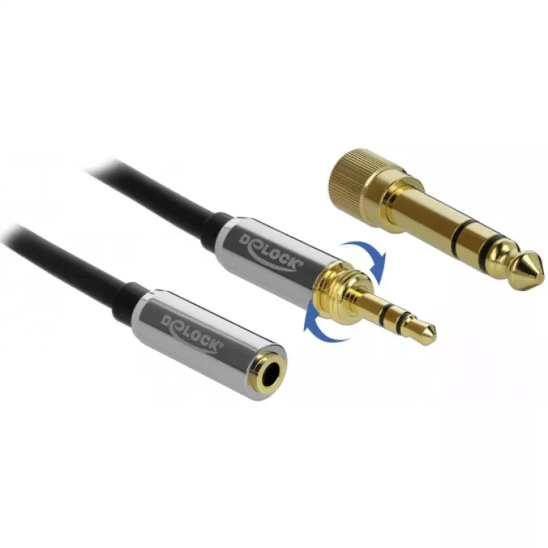 Audio kabelis 3,5 mm DeLOCK 85780 1 m melns pelēks