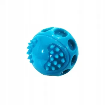 Suņu rotaļlieta Hilton Squeak Ball 6,3 cm — gumijas čīkstošā bumbiņa, 1 gab., zila, piemērota visu šķirņu suņiem