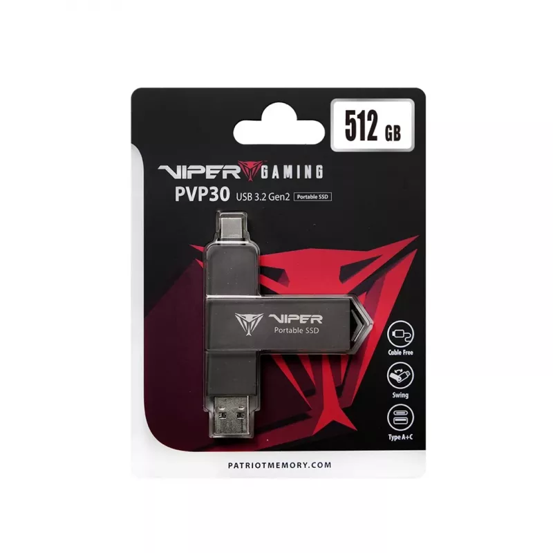 SSD disks Patriot 512GB Ārējais 2.5 collu USB 3.2 PVP30