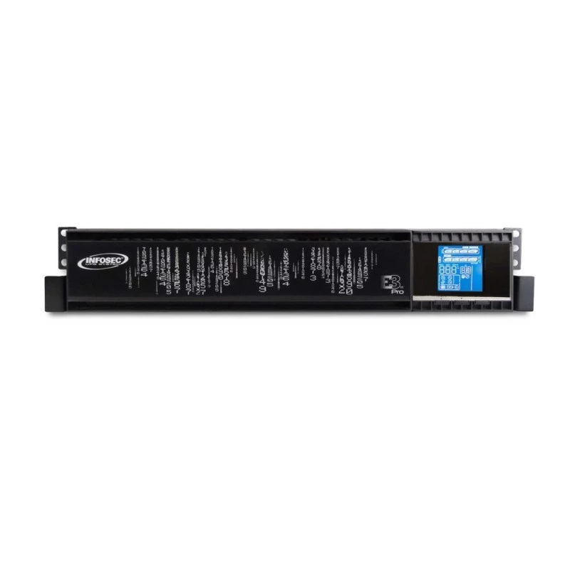 Infosec E3 Pro 1000 RT nepārtrauktās barošanas avots (UPS) Dubultās pārveides (tiešsaistes) 1 kVA 900 W 3 maiņstrāvas kontaktligzdas