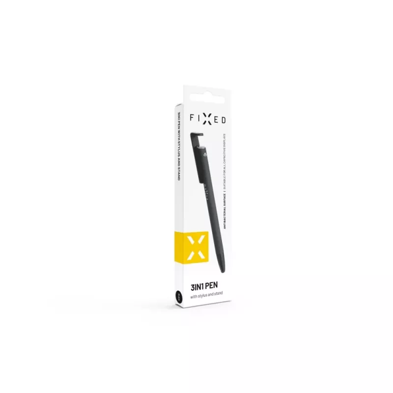 3-in-1 pildspalva ar irbuli un statīvu FIXED FIXPEN-BK — lodīšu, kapacitatīvs uzgalis, integrēts statīvs, melna