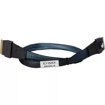 ICY DOCK - MB4026L-B - SlimSAS 4i SFF-8654 uz OCuLink 4i SFF-8611 kabelis – 0,5 m