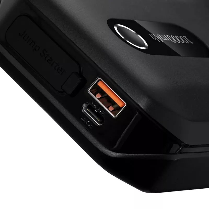 Baseus BS-CH001 - starta iekārta, pastiprinātājs 10000 mAh 12V (1000 A / 500 A) + krokodilsavienojumi (melns)