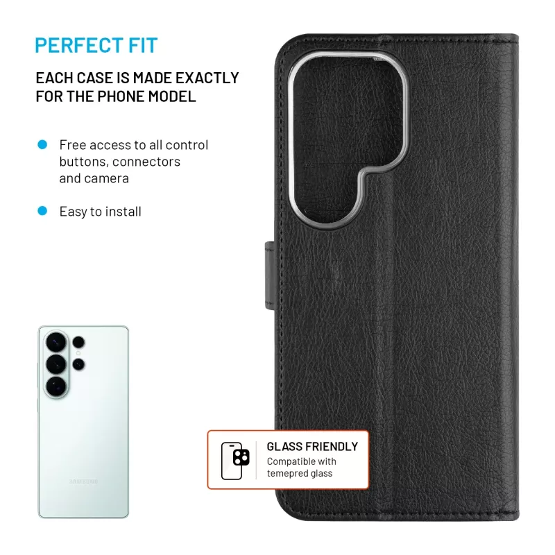 Fixed Opus | Book Case | Samsung | Galaxy S26 Ultra | Sintētiskā āda | Melns