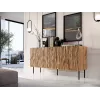 Kumode cama meble JUNGLE 152x40.5x74.5 cm — ozols wotan, melnas kājas, skaidu plātne