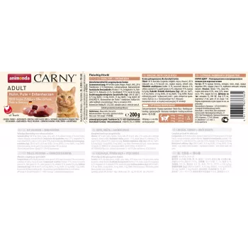 ANIMONDA Carny Adult Chicken, tītara un pīles sirdis - mitrā kaķu barība - 200g