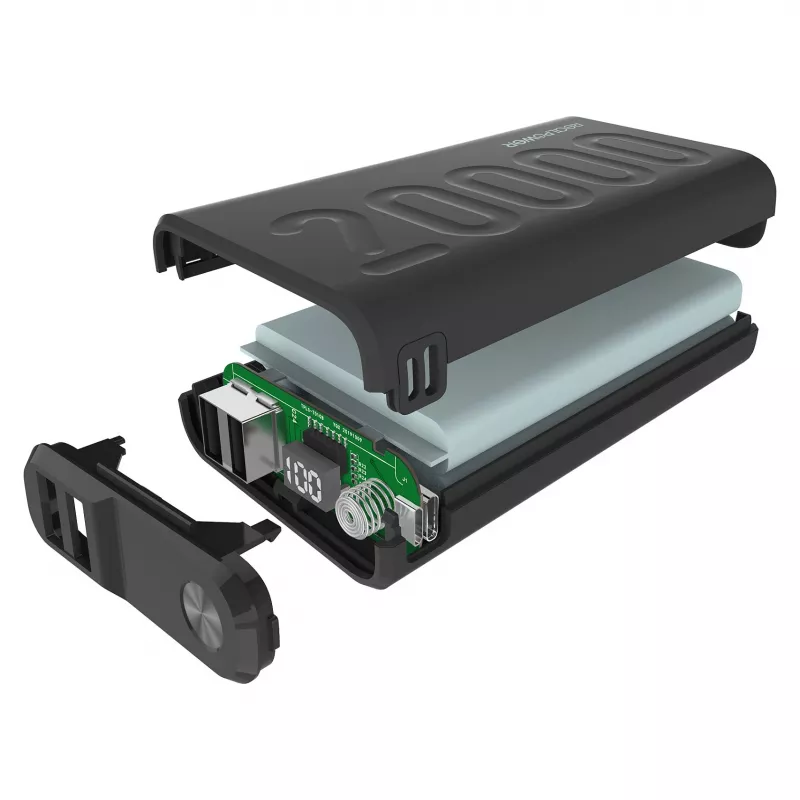 Ārējais akumulators RealPower PB-20000 PD melns (323369)