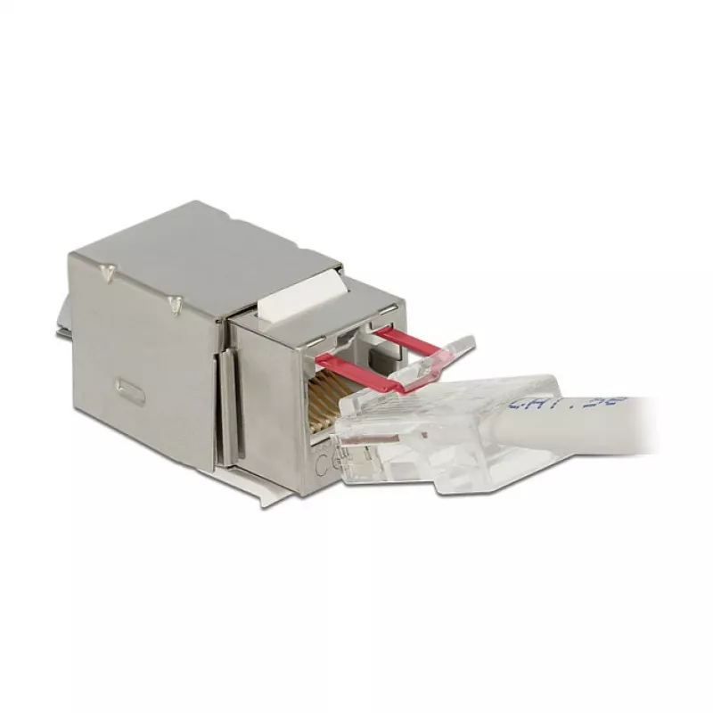 Keystone modulis DELOCK 86404 — RJ-45 sudraba, 38,5×22,3×17,3 mm