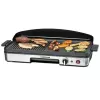 Elektriskais galda grils Rommelsbacher BBQ 2003 — 1900 W, 50×25 cm, rievota + Teppanyaki, regulējams termostats, sudraba/melns