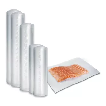 Caso | Foliju komplekts 3 vakuumēšanai + Sous Vide gatavošanai | 01237 | Izmēri (P x L) 16 x 23 cm, 20 x 600 cm, 28 x 600 cm, 30 x 600 cm