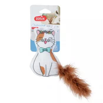 ZOLUX Chatouille kaķis ar spalvām un kaķumētru - rotaļlieta kaķiem - 13cm
