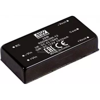 strāvas adapteris MEAN WELL RDDW20F-05, 20 W, 5 V, 2 A, RoHS, 50,8 mm dziļums, 35 g