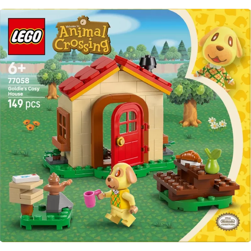 Konstrukciju rotaļlieta LEGO Animal Crossing Mājīgā māja 77058, 149 gabali, 1 minifigūra, izmērs 120×90×70 mm