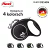Saliekamā suņu pavada Flexi Melns Design M, lentes pavada, 5 m, vidēja izmēra šķirnēm (10–25 kg), maksimālā slodze 20 kg