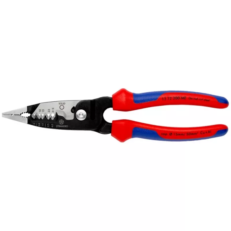 Knipex 13 72 200 ME kabeļu noņēmējs melns, zils, sarkans, nerūsējošais tērauds