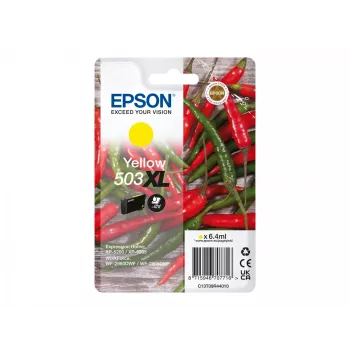 Tintes kasetne Epson 503XL dzeltena, oriģināla augstas (XL) ietilpības, 6,4 ml, viens iepakojumā