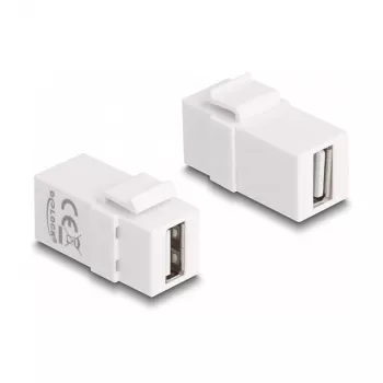 DeLOCK Keystone modulis USB 2.0 A ligzda uz USB 2.0 A ligzda, balts