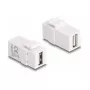 DeLOCK Keystone modulis USB 2.0 A ligzda uz USB 2.0 A ligzda, balts