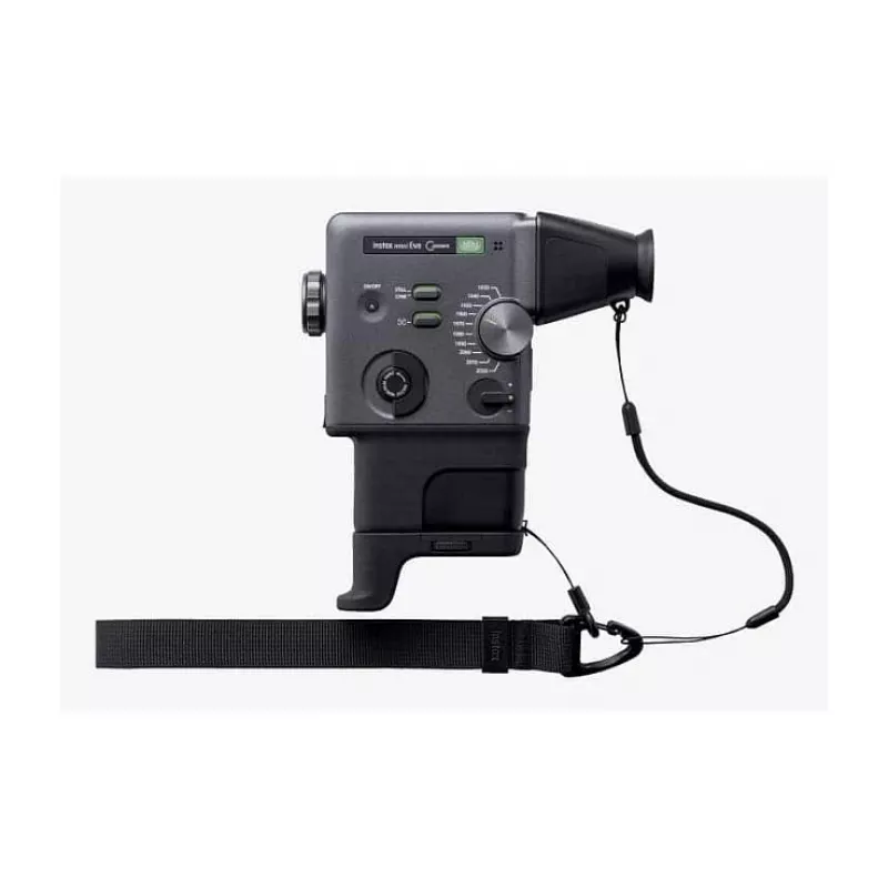 Momentfoto kamera Fujifilm Instax mini evo Cinema — 1/5 collu CMOS 2560×1920, attēls 62×46 mm, iebūvēta zibspuldze, melna