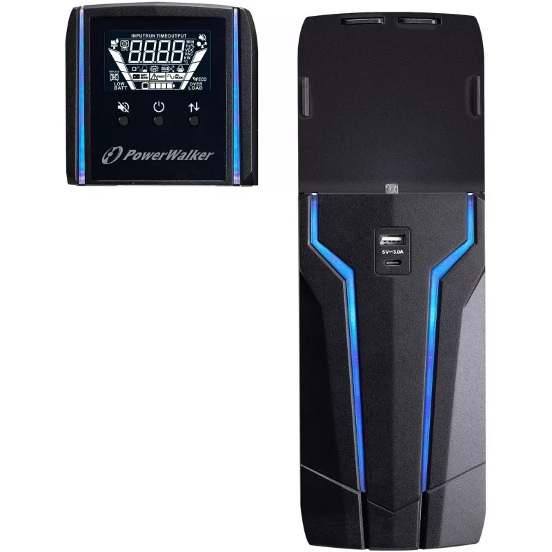 PowerWalker VI 1000 GXB - UPS - maiņstrāva 162 - 290 V - 600 vati - 1000 VA - 9 At - USB - izejas porti 4